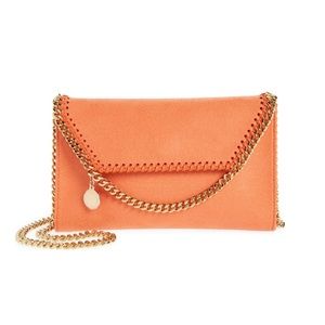 NEW Stella McCartney Falabella Faux Leather Crossbody Bag Bright Orange